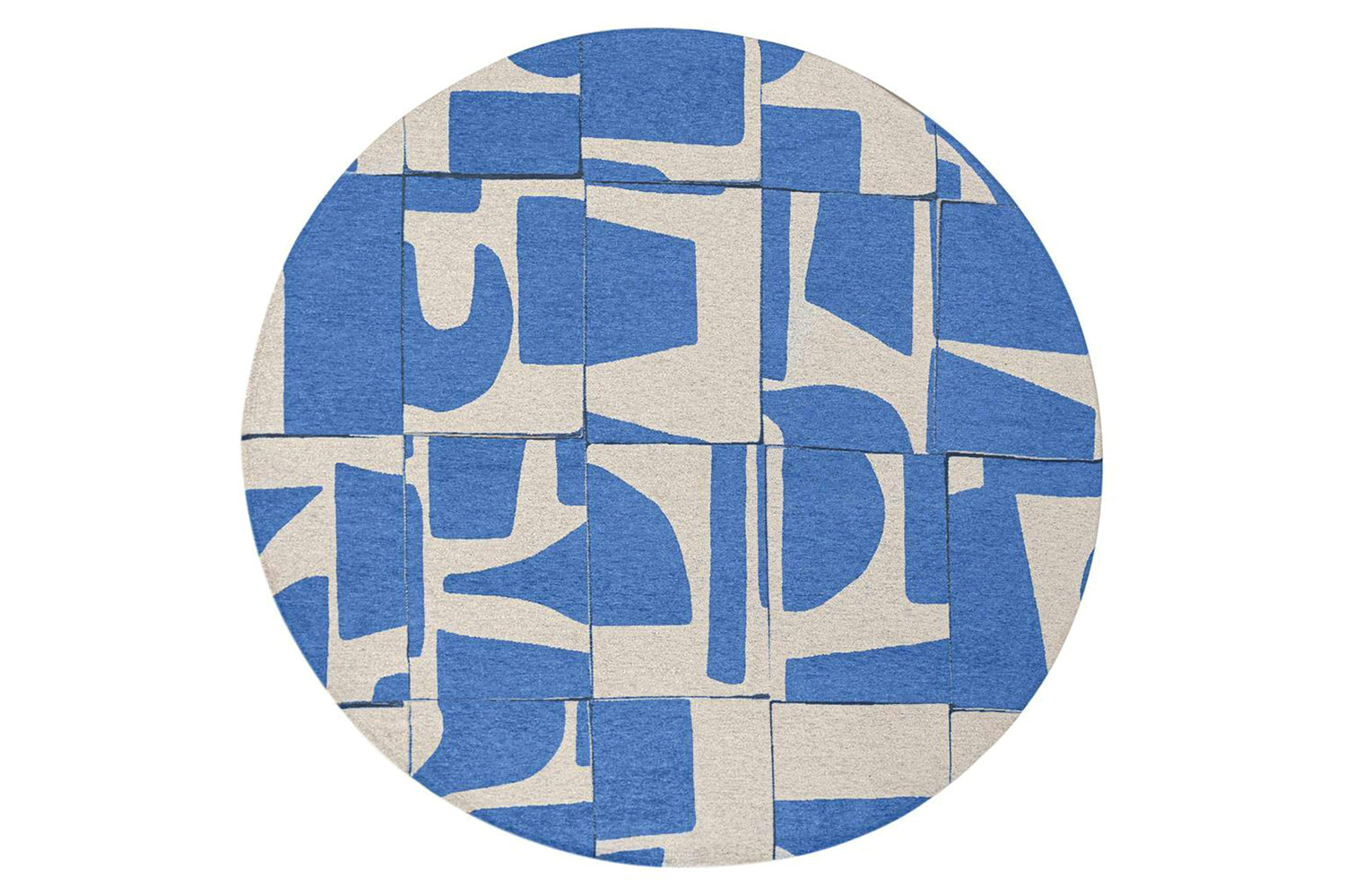 Louis De Poortere | Papercut Indoor Eco Round Rug | Blue/White | 240 x 240 cm