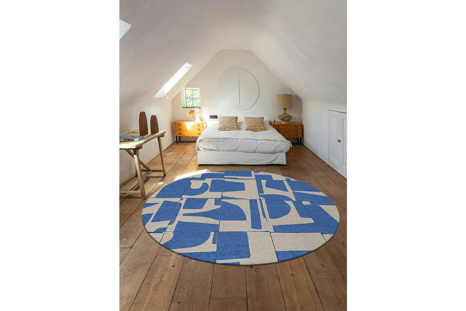 Louis De Poortere | Papercut Indoor Eco Round Rug | Blue/White | 240 x 240 cm-2