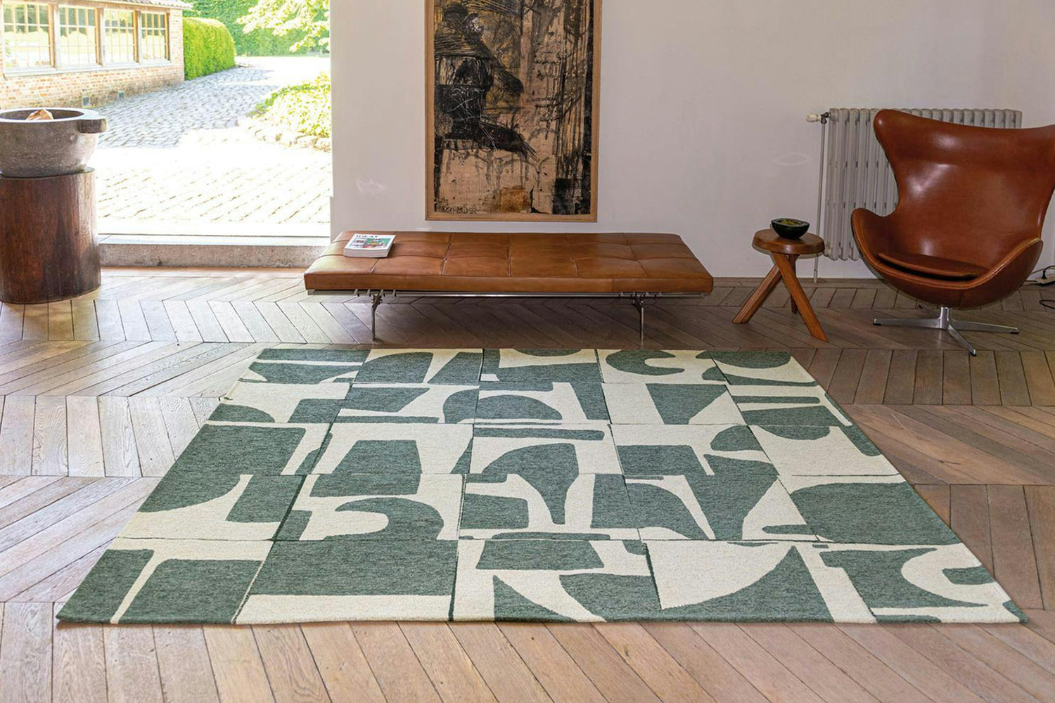 Louis De Poortere | Papercut Indoor Eco Rug | Beige/Green | 80 x 150 cm-2