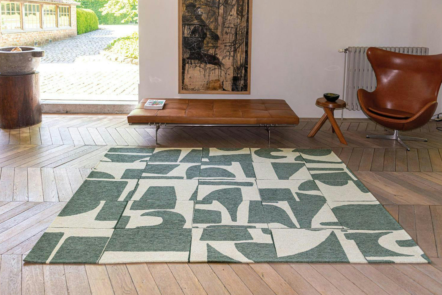 Louis De Poortere | Papercut Indoor Eco Rug | Beige/Green | 200 x 280 cm-2