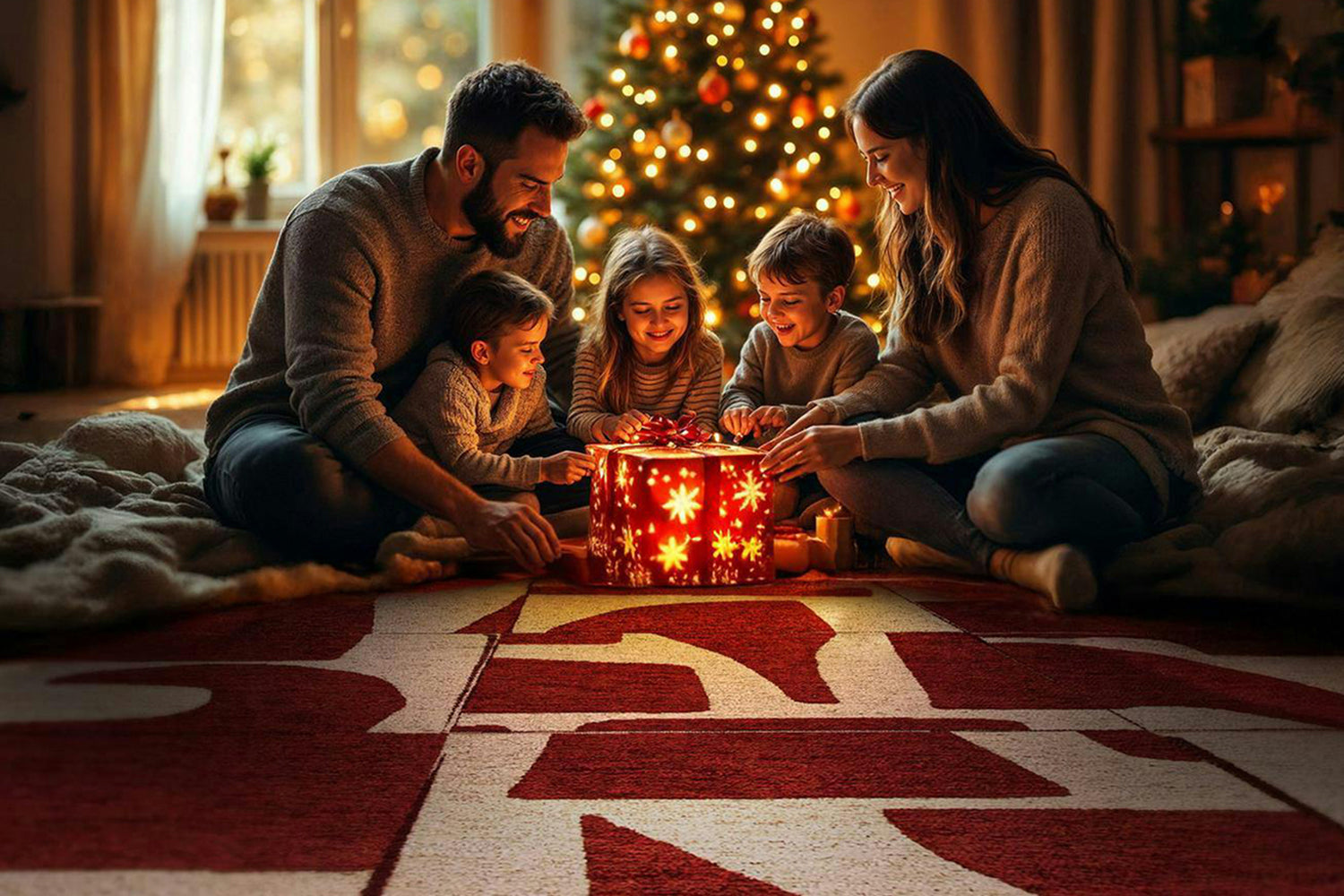 Louis De Poortere | Papercut Indoor Eco Rug | Red/White | 140 x 200 cm-2