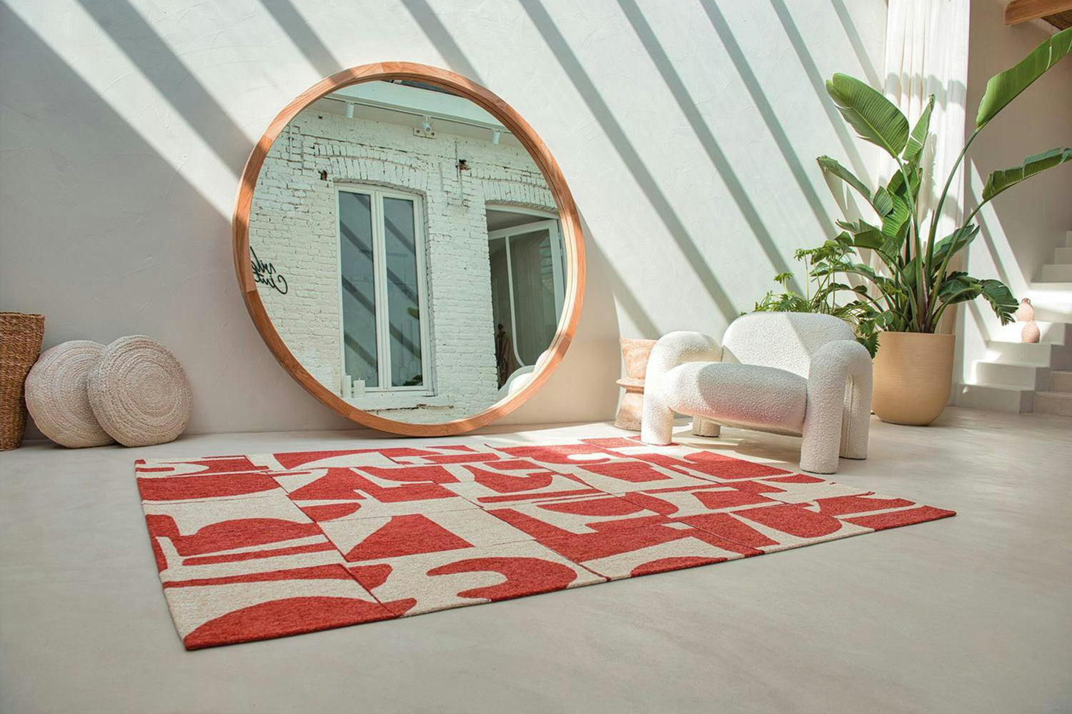 Louis De Poortere | Papercut Indoor Eco Rug | Red/White | 140 x 200 cm-3