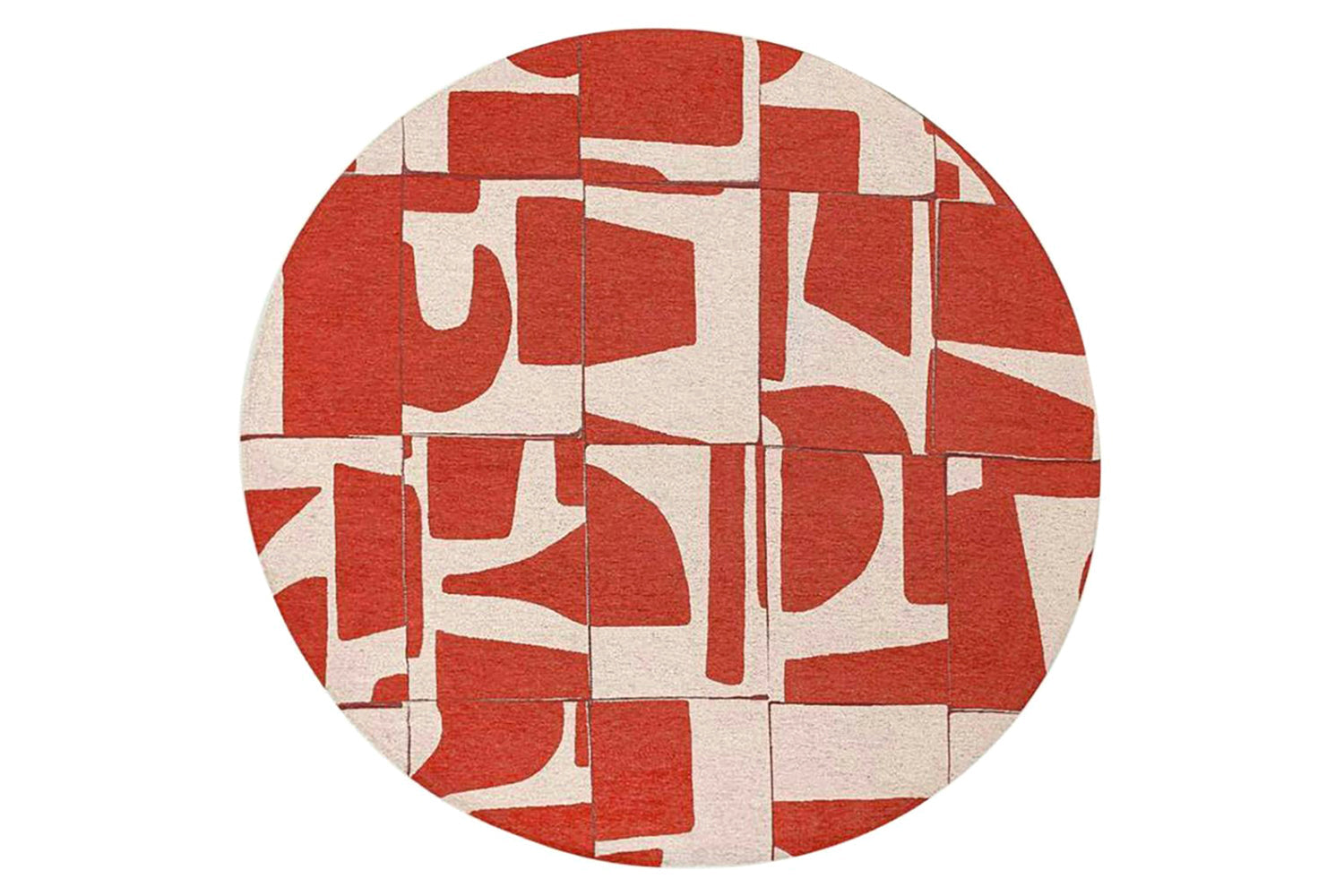 Louis De Poortere | Papercut Indoor Eco Round Rug | Red/White | 240 x 240 cm