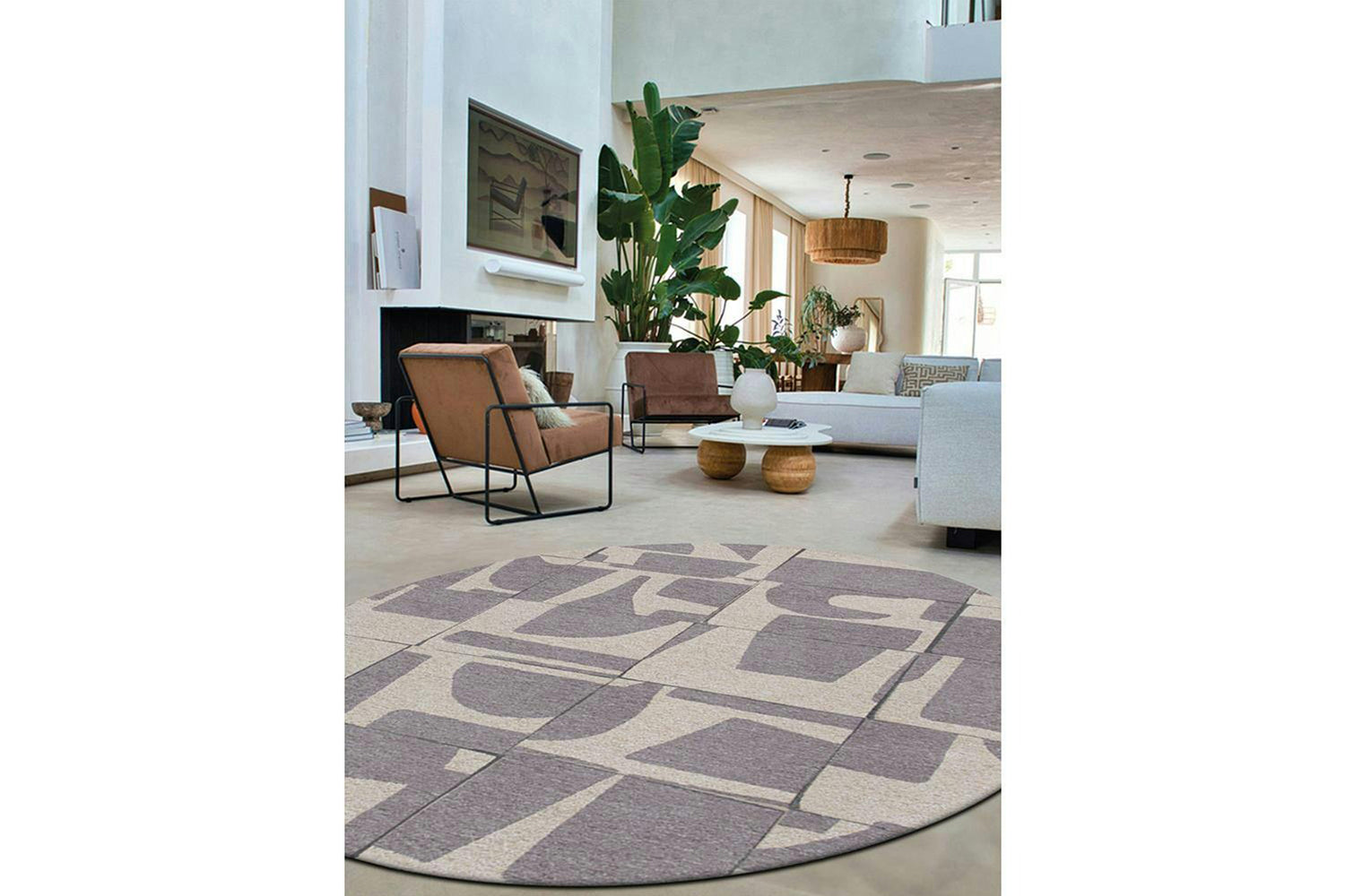 Louis De Poortere | Papercut Indoor Eco Rug | Beige/Grey  | 80 x 150 cm-3