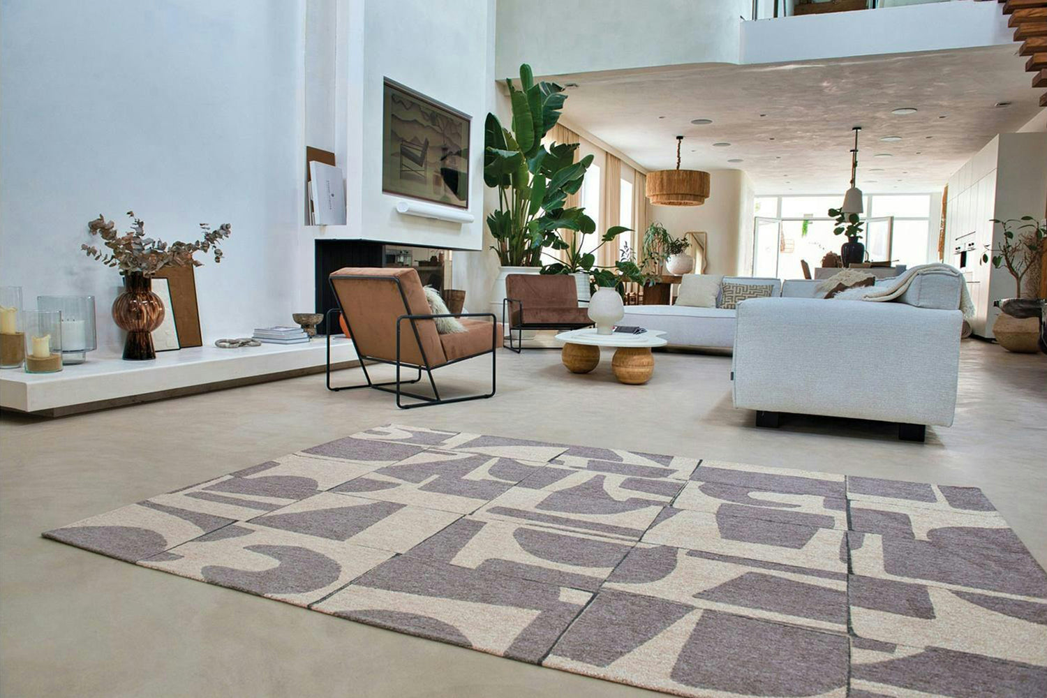 Louis De Poortere | Papercut Indoor Eco Rug | Beige/Grey | 80 x 250 cm-2