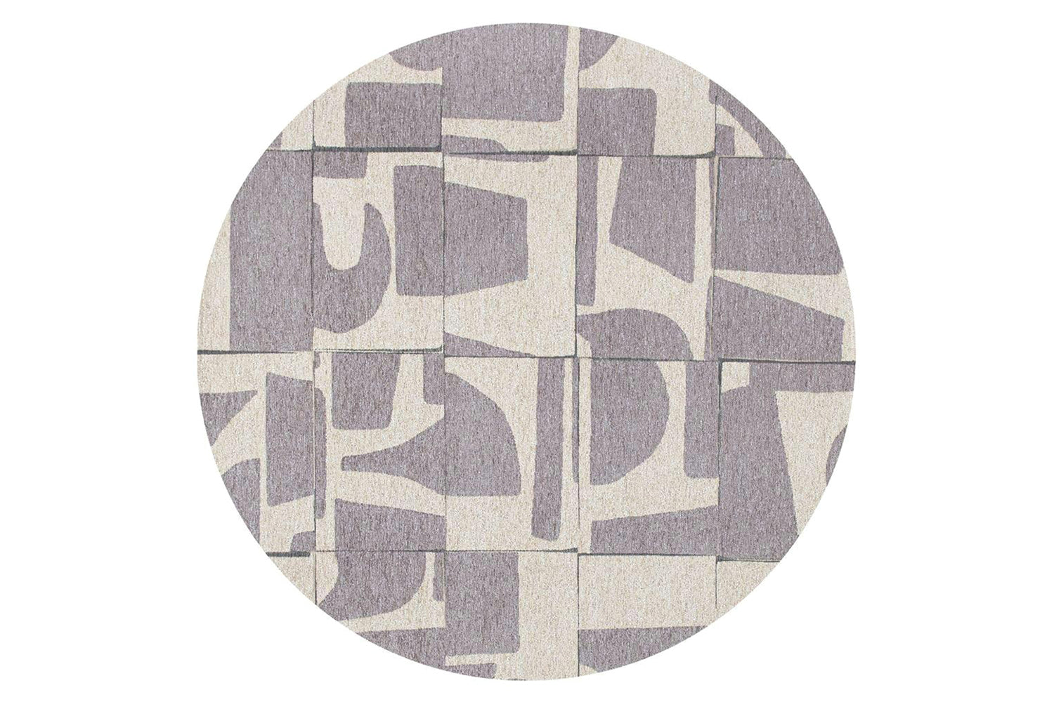 Louis De Poortere | Papercut Indoor Eco Round Rug | Beige/Grey  | 140 x 140 cm