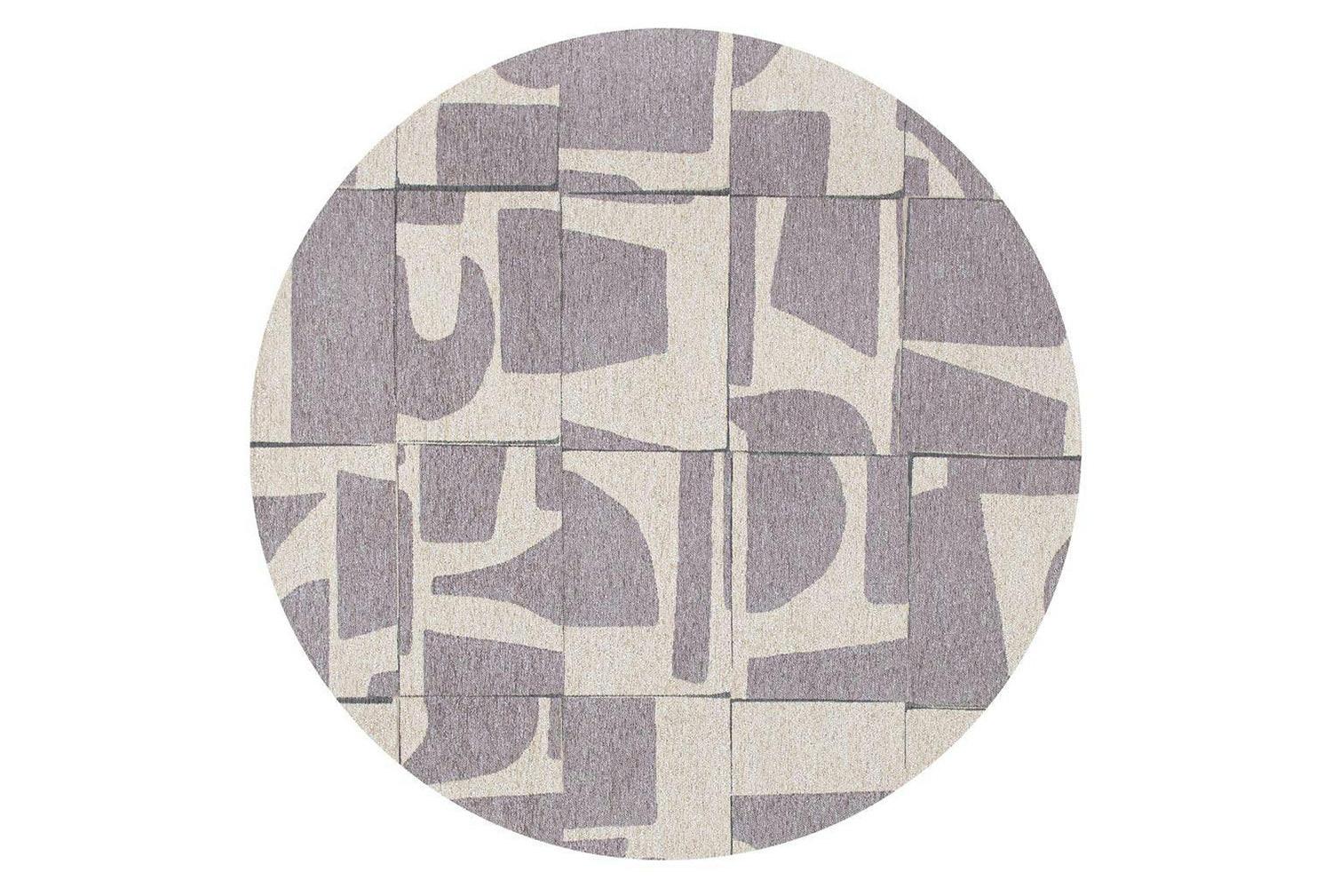 Louis De Poortere | Papercut Indoor Eco Round Rug | Beige/Grey | 240 x 240 cm