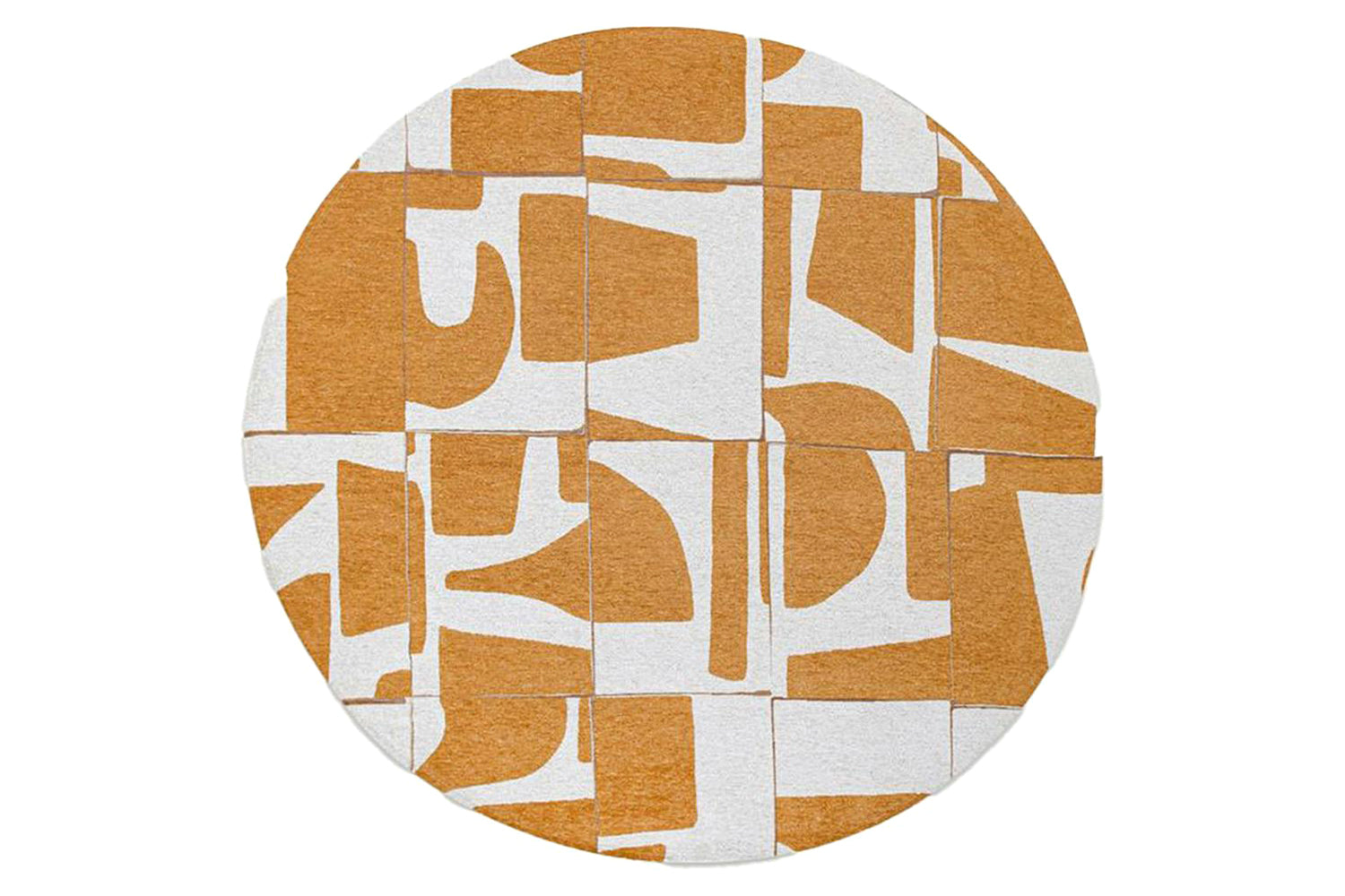 Louis De Poortere | Papercut Indoor Eco Round Rug | Yellow/White | 140 x 140 cm