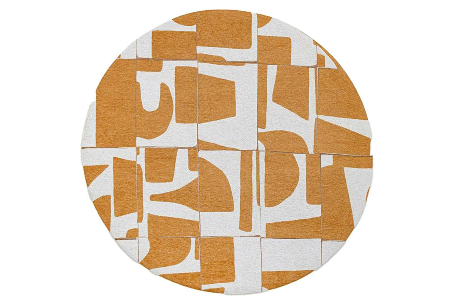 Louis De Poortere | Papercut Indoor Eco Round Rug | Yellow/White | 240 x 240 cm