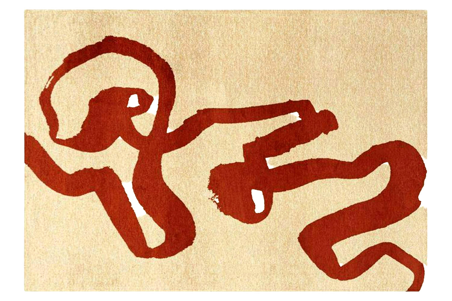 Louis De Poortere | Ribbon Imperial Eco Rug | Red/Beige | 80 x 150 cm
