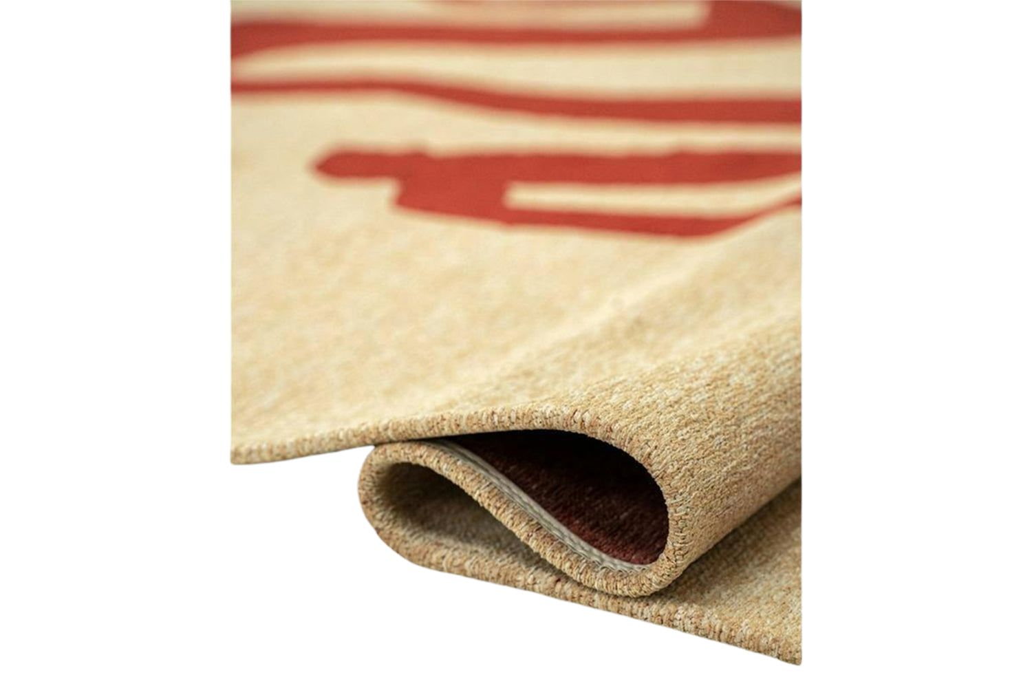 Louis De Poortere | Ribbon Imperial Eco Round Rug | Red/Beige | 140 x 140 cm-3
