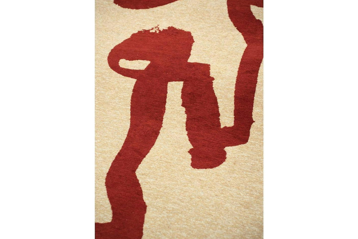 Louis De Poortere | Ribbon Imperial Eco Round Rug | Red/Beige | 140 x 140 cm-6