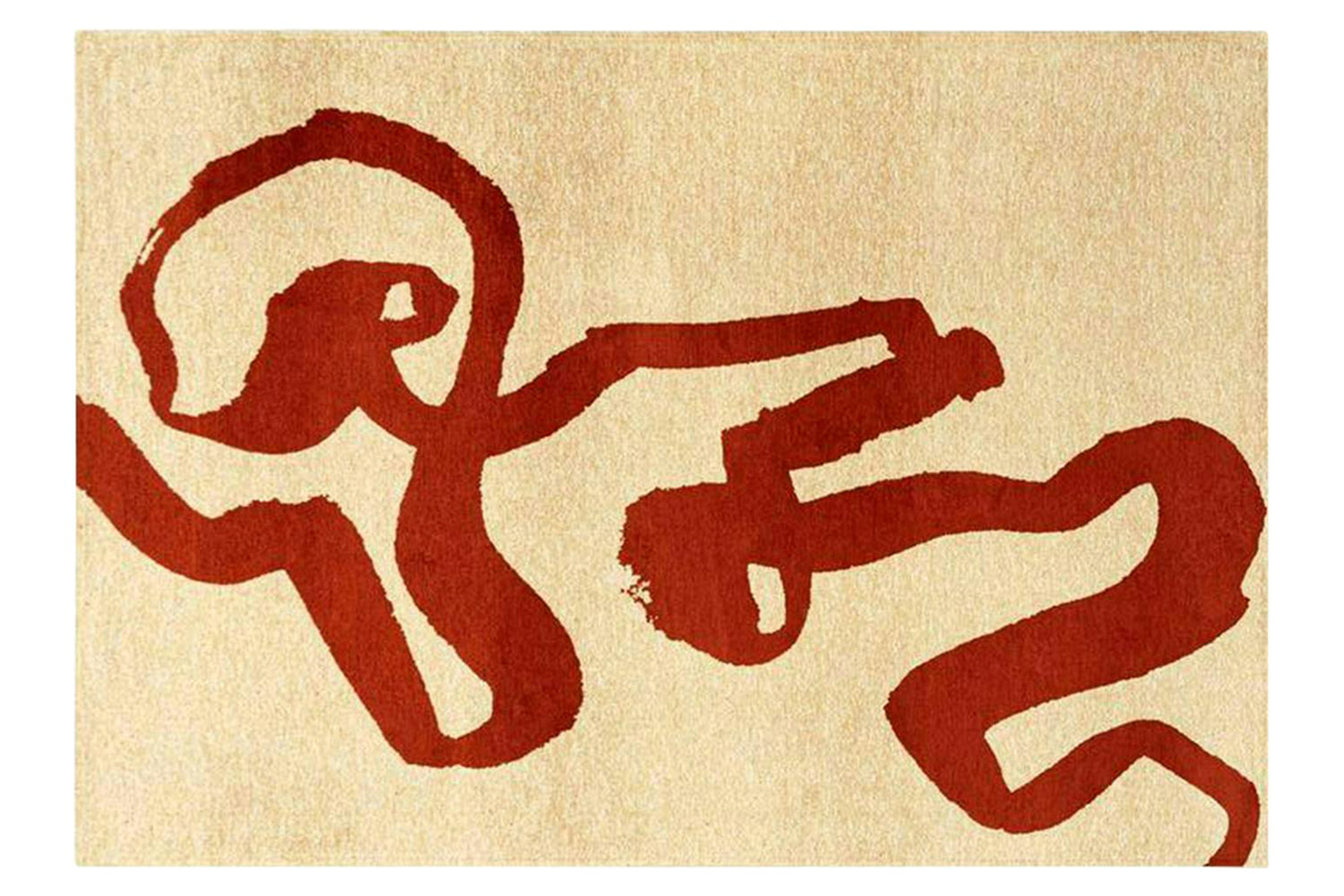 Louis De Poortere | Ribbon Imperial Eco Rug | Red/Beige | 140 x 200 cm
