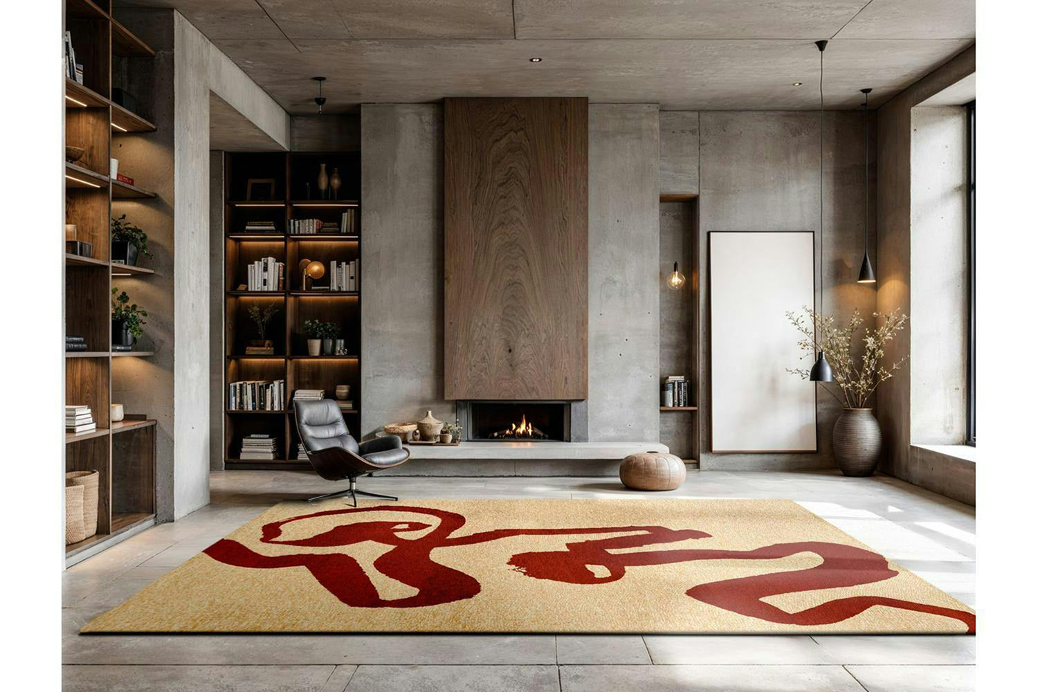 Louis De Poortere | Ribbon Imperial Eco Rug | Red/Beige | 140 x 200 cm-2