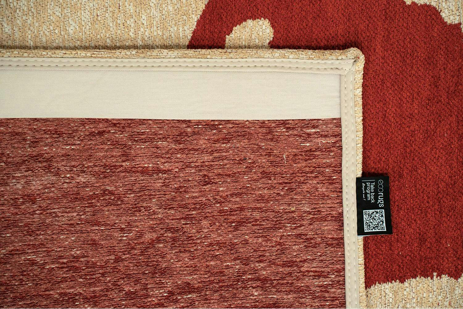 Louis De Poortere | Ribbon Imperial Eco Rug | Red/Beige | 200 x 280 cm-6