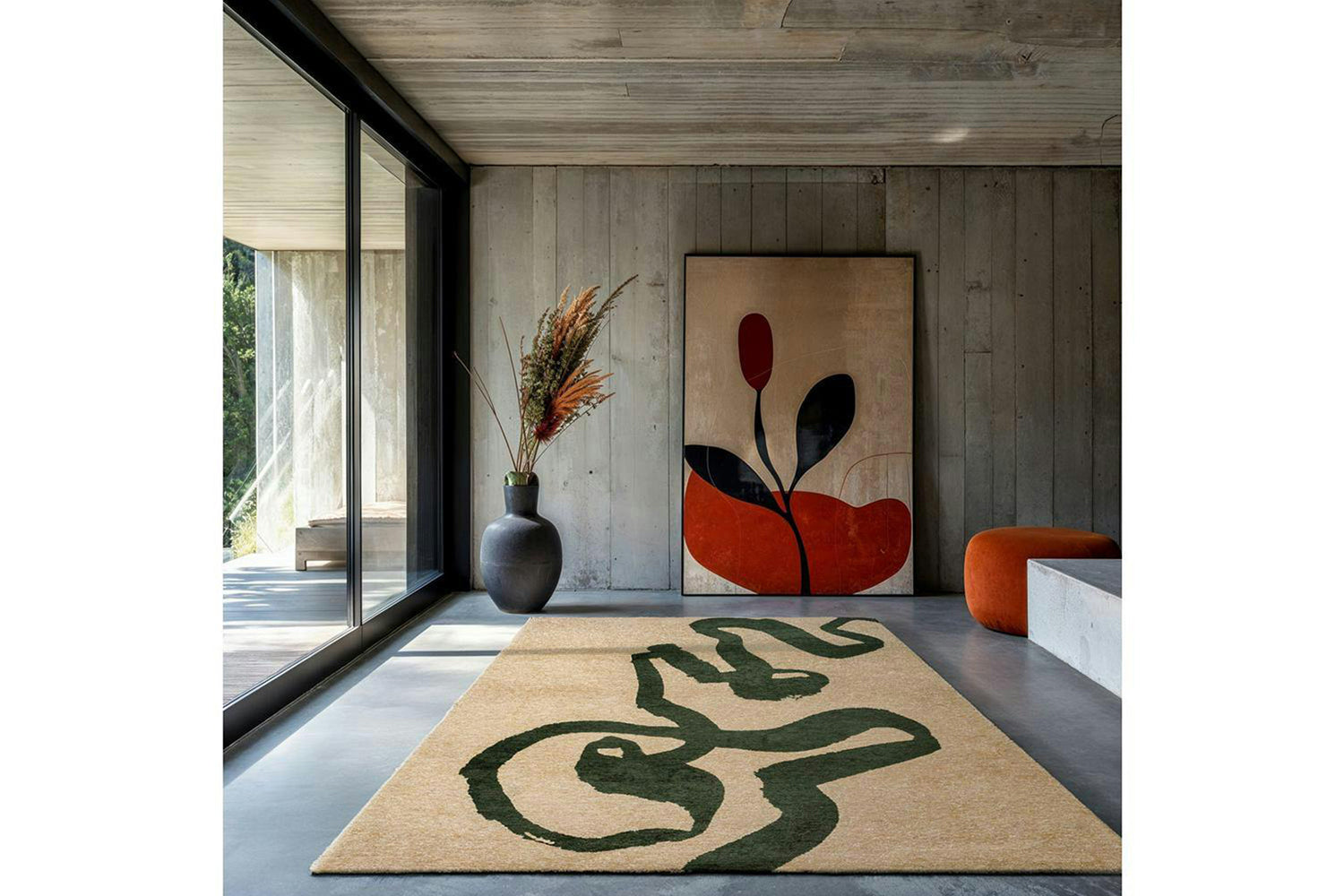Louis De Poortere | Ribbon Garden Spirit Eco Rug | Beige/Green | 80 x 150 cm-2