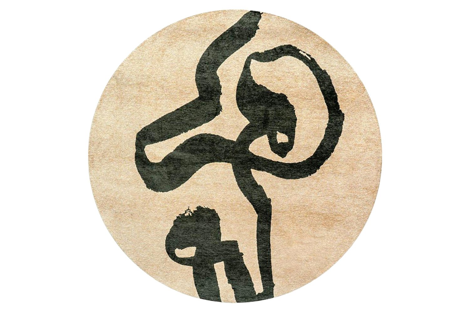 Louis De Poortere | Ribbon Garden Spirit Eco Round Rug | Beige/Green | 140 x 140 cm