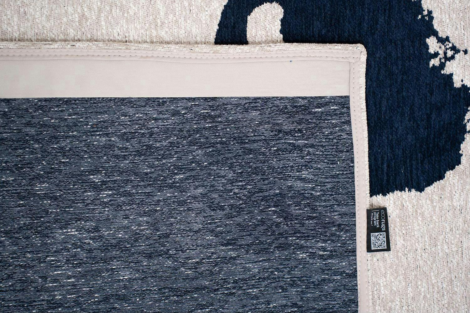 Louis De Poortere | Ribbon Sea Eco Rug | Beige/Blue | 80 x 150 cm-6