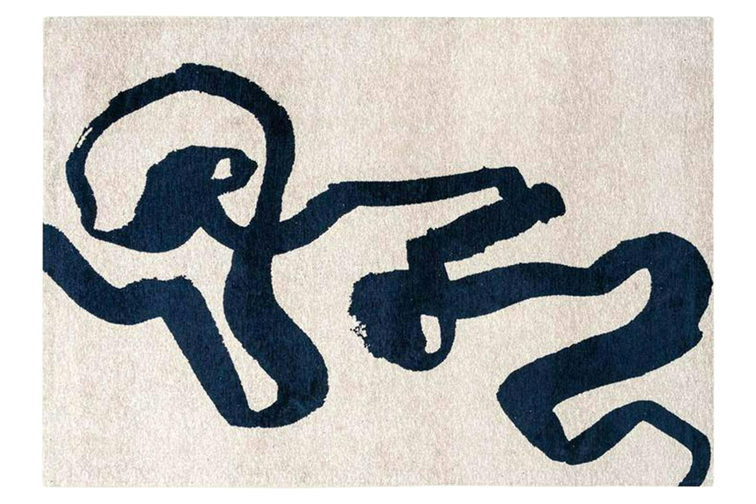 Louis De Poortere | Ribbon Sea Eco Rug | Beige/Blue | 140 x 200 cm