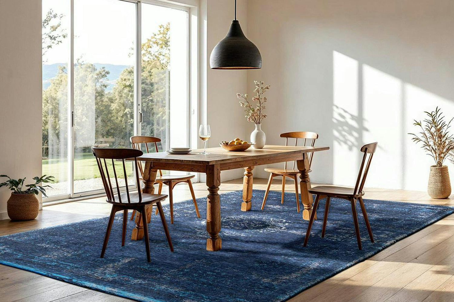 Louis De Poortere | Medallion Eco Rug | Blue | 170 x 240 cm-2