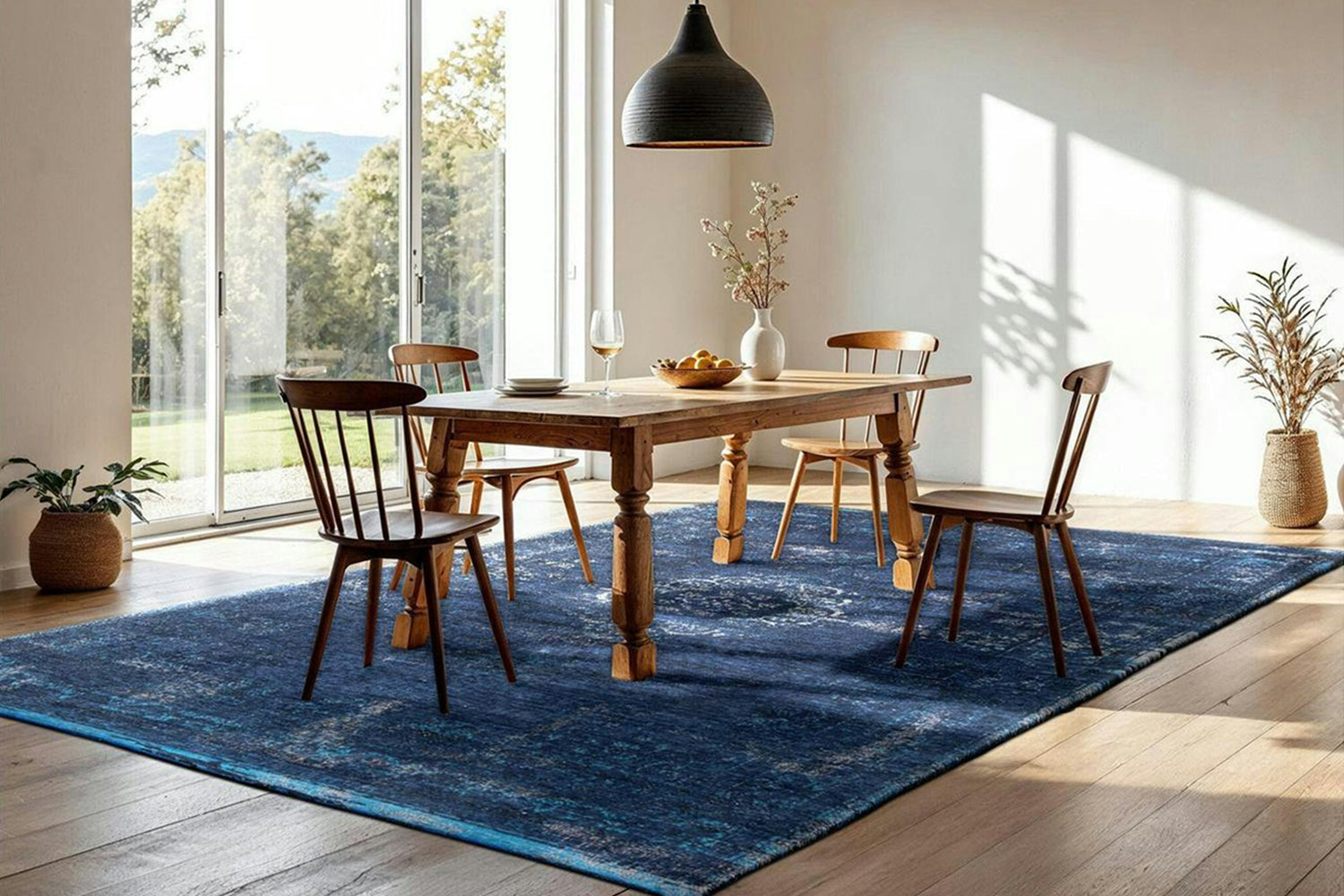 Louis De Poortere | Medallion Eco Rug | Blue | 280 x 390 cm-2