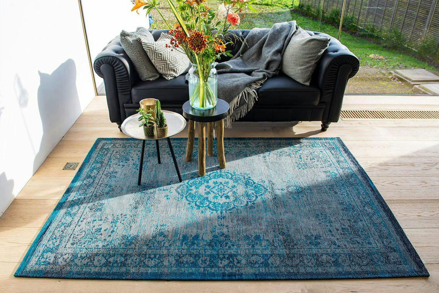 Louis De Poortere | Medallion Eco Rug | Grey/Blue | 170 x 240 cm-3