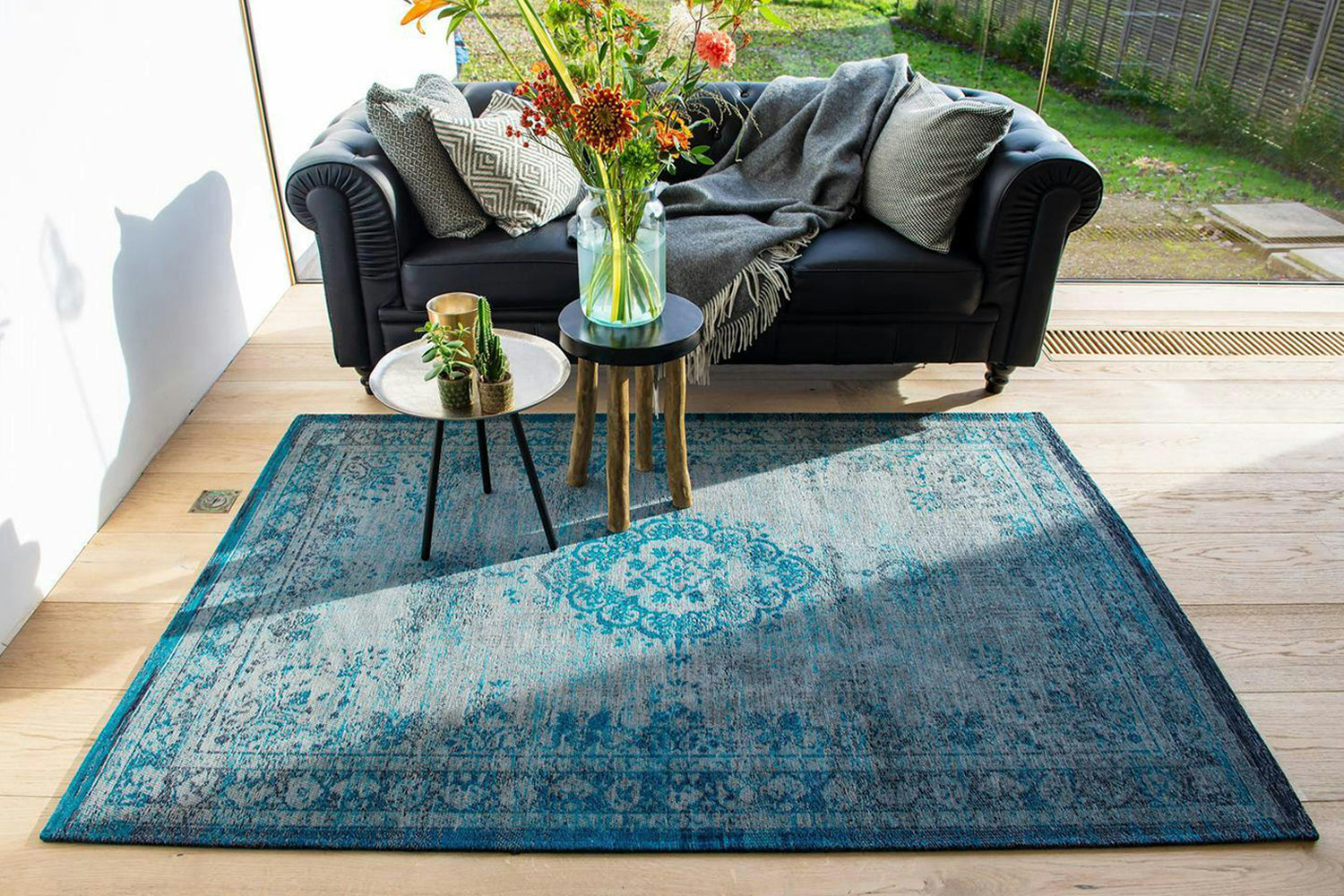 Louis De Poortere | Medallion Eco Rug | Grey/Blue | 200 x 280 cm-2