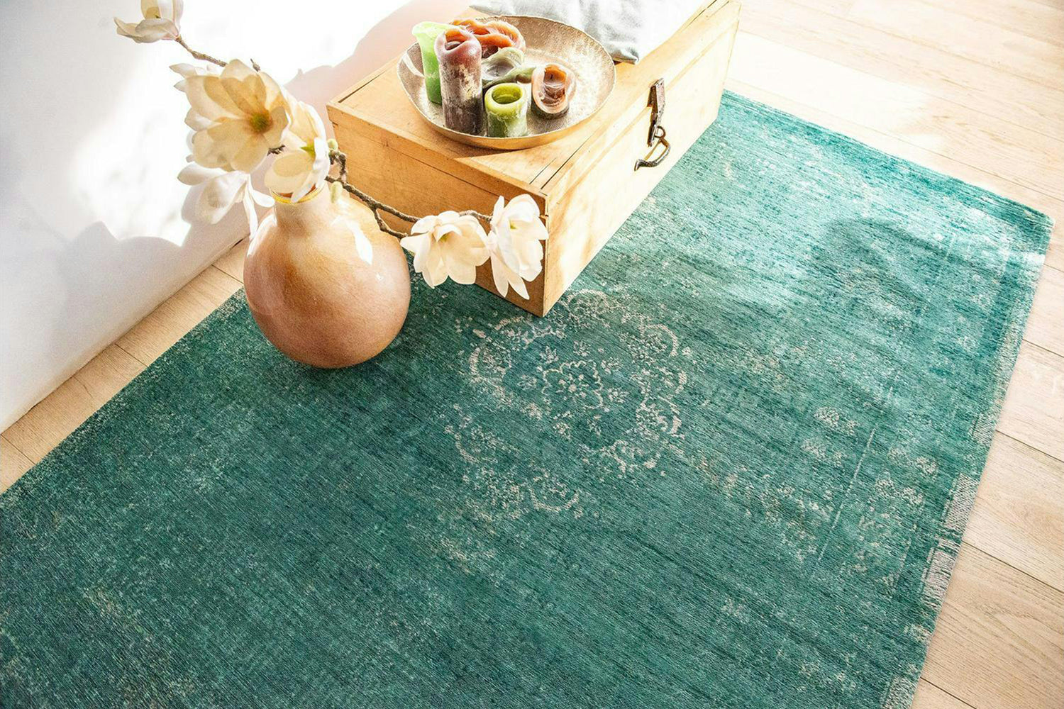 Louis De Poortere | Medallion Eco Rug | Jade | 80 x 150 cm-2