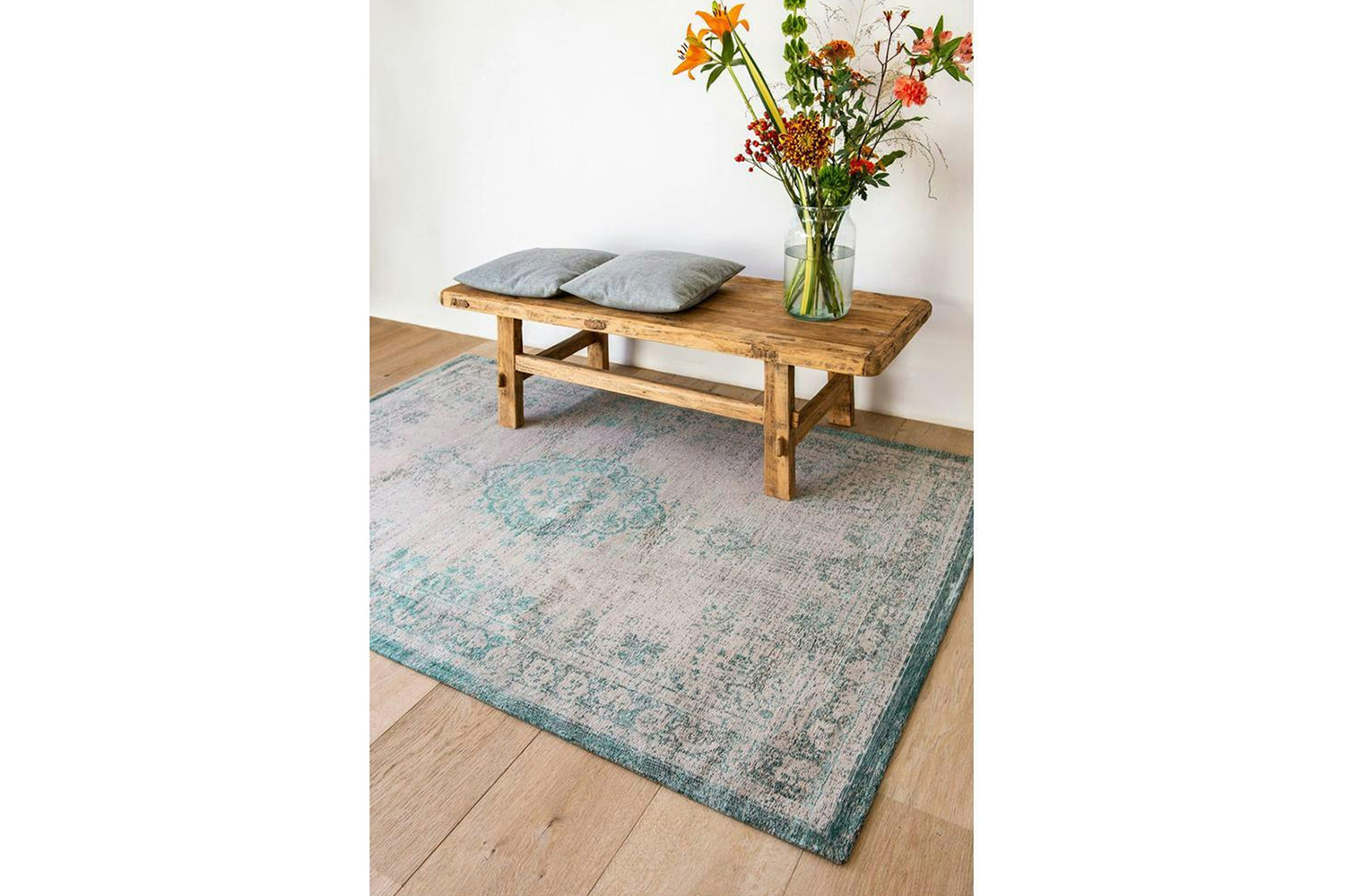 Louis De Poortere | Medallion Eco Rug | Jade Oyster | 80 x 150 cm-4