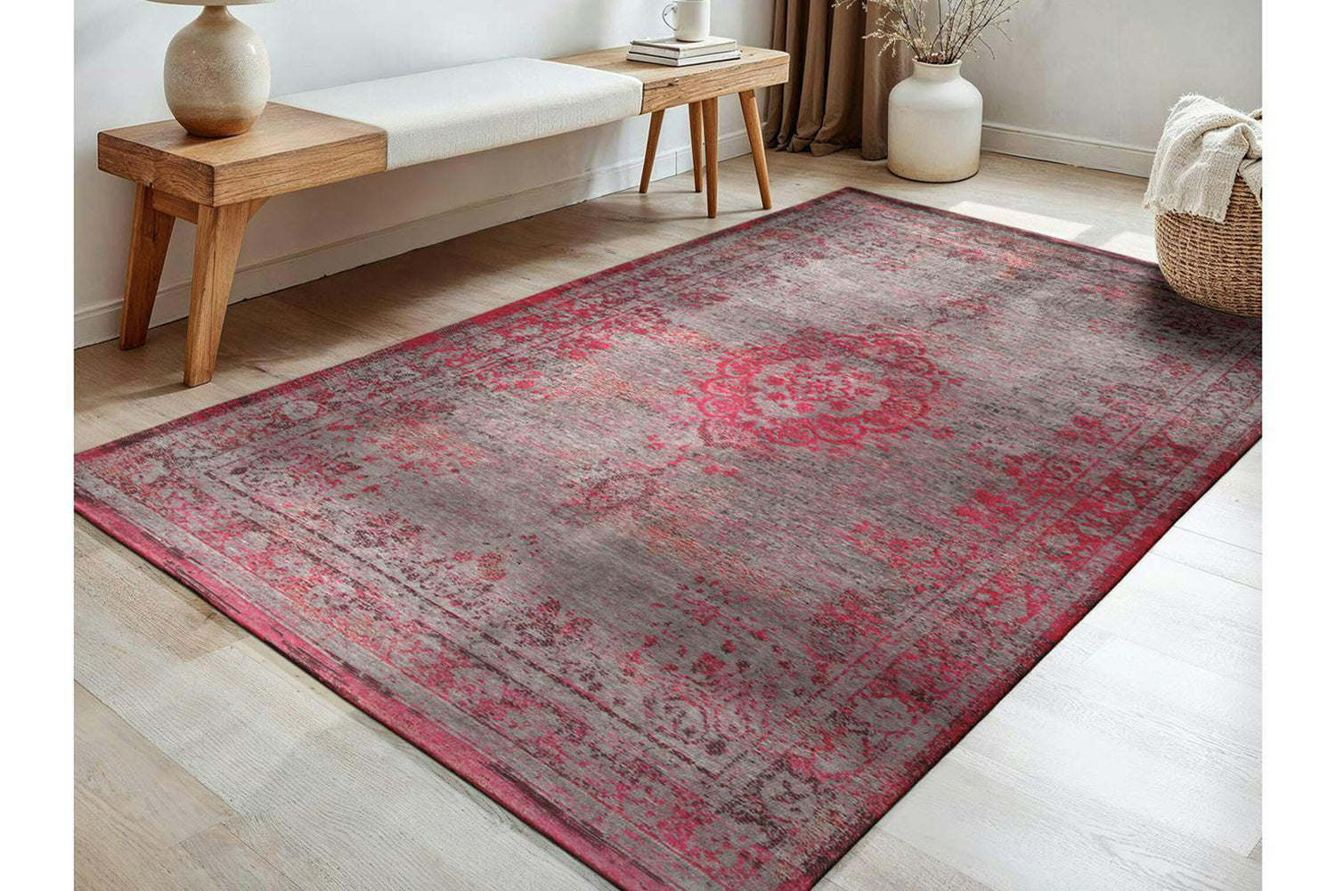 Louis De Poortere | Medallion Eco Rug | Red | 80 x 150 cm-2