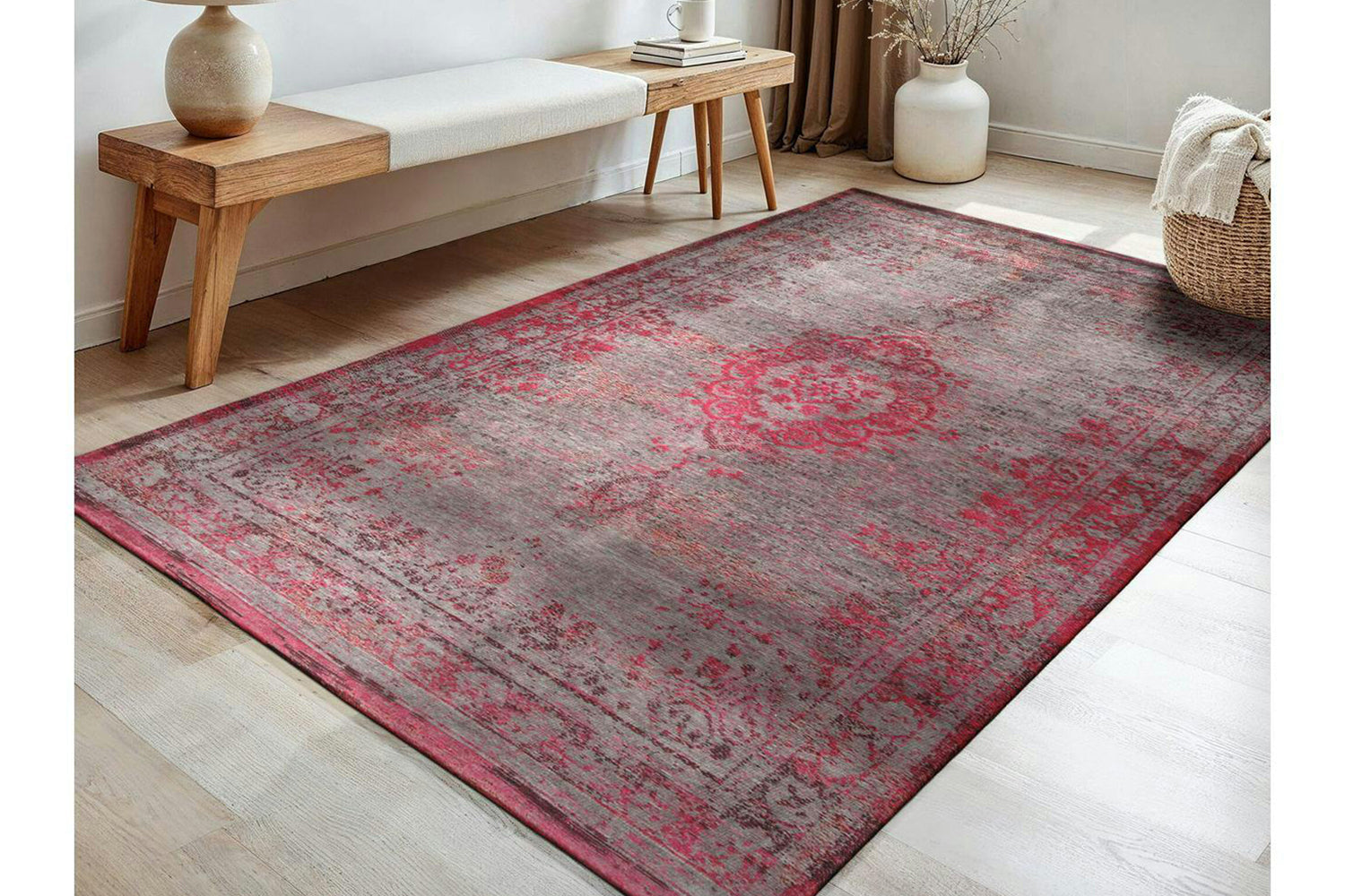 Louis De Poortere | Medallion Eco Rug | Red | 140 x 200 cm-2