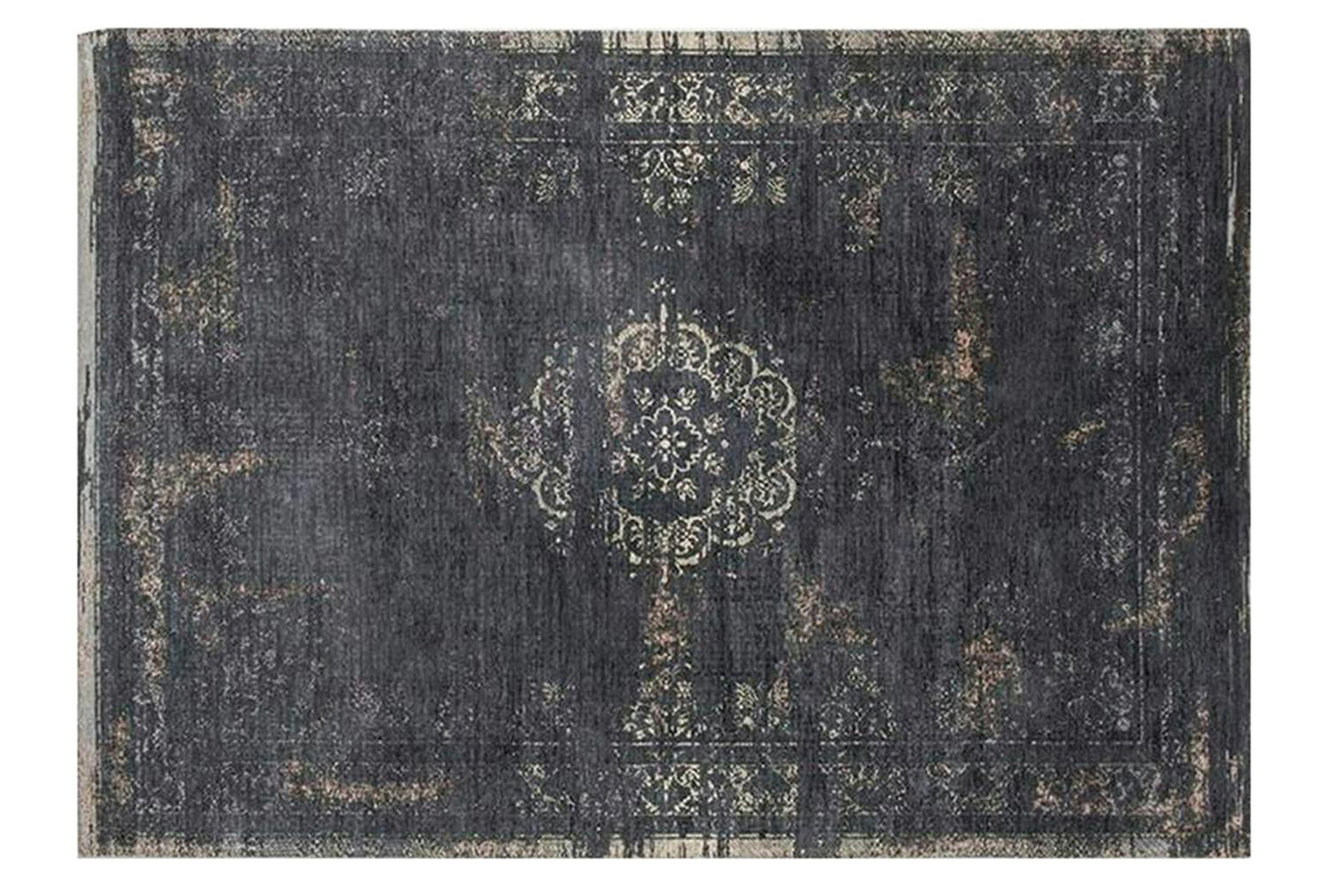Louis De Poortere | Medallion Eco Rug | Mineral Black | 80 x 150 cm