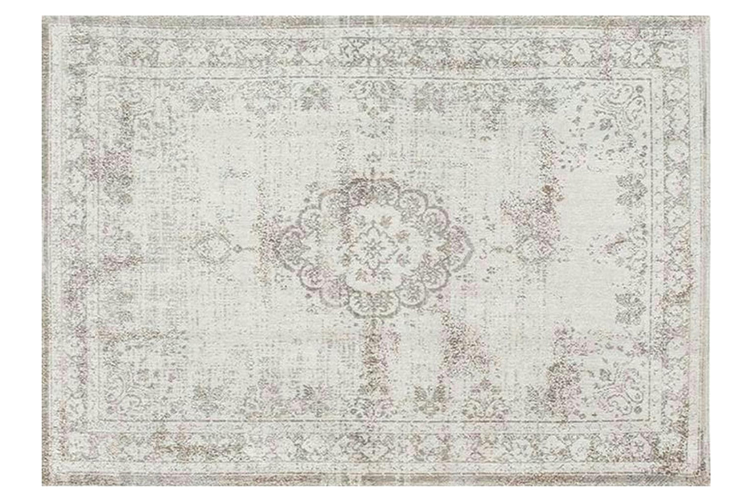 Louis De Poortere | Medallion Eco Rug | Salt & Pepper | 80 x 150 cm