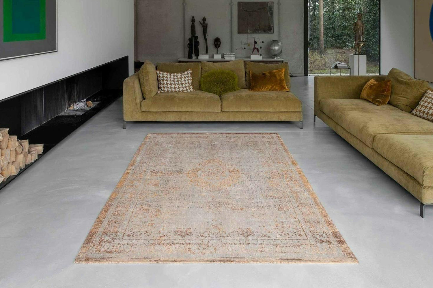 Louis De Poortere | Medallion Eco Rug | Yellow | 170 x 240 cm-2