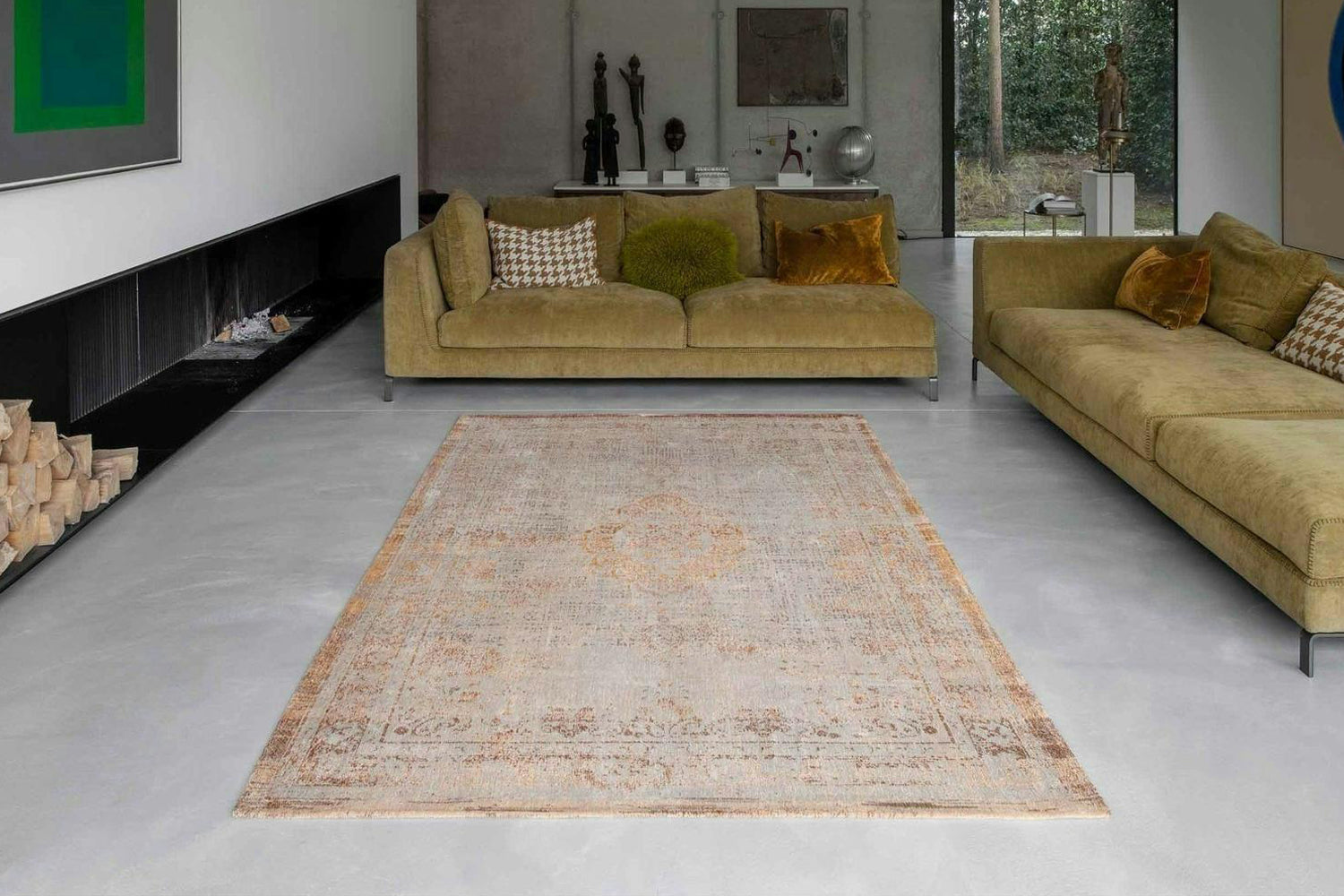 Louis De Poortere | Medallion Eco Rug | Yellow | 280 x 390 cm-2