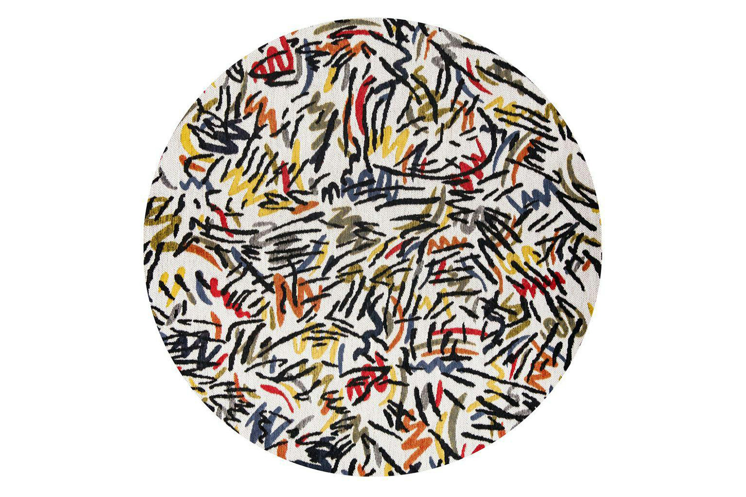 Louis De Poortere | Graffito Street Graph Eco Round Rug | Multicolour | 240 x 240 cm
