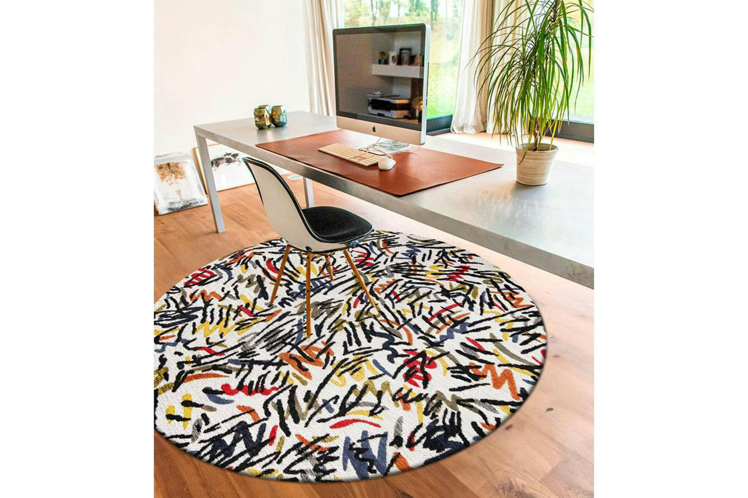 Louis De Poortere | Graffito Street Graph Eco Round Rug | Multicolour | 240 x 240 cm-2