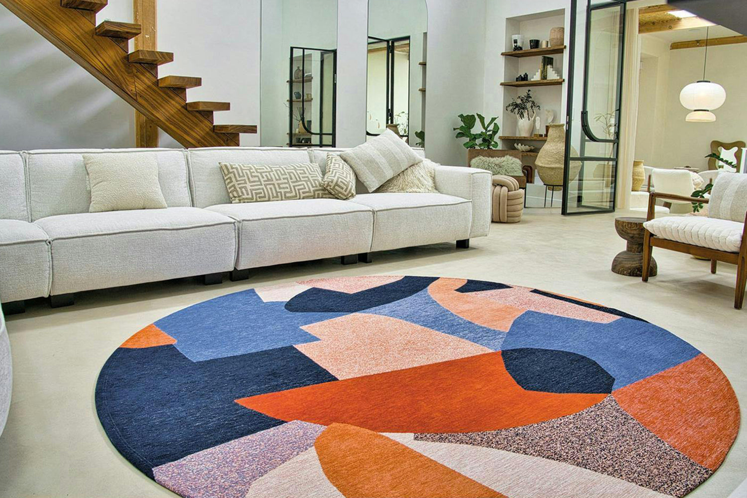 Louis De Poortere | Shapes Carpe Diem Eco Round Rug | Multicolour | 240 x 240 cm-2