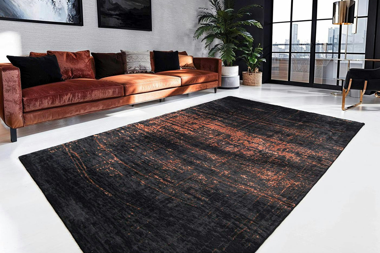 Louis De Poortere | Griff Eco Rug | Black/Brown | 80 x 150 cm-2