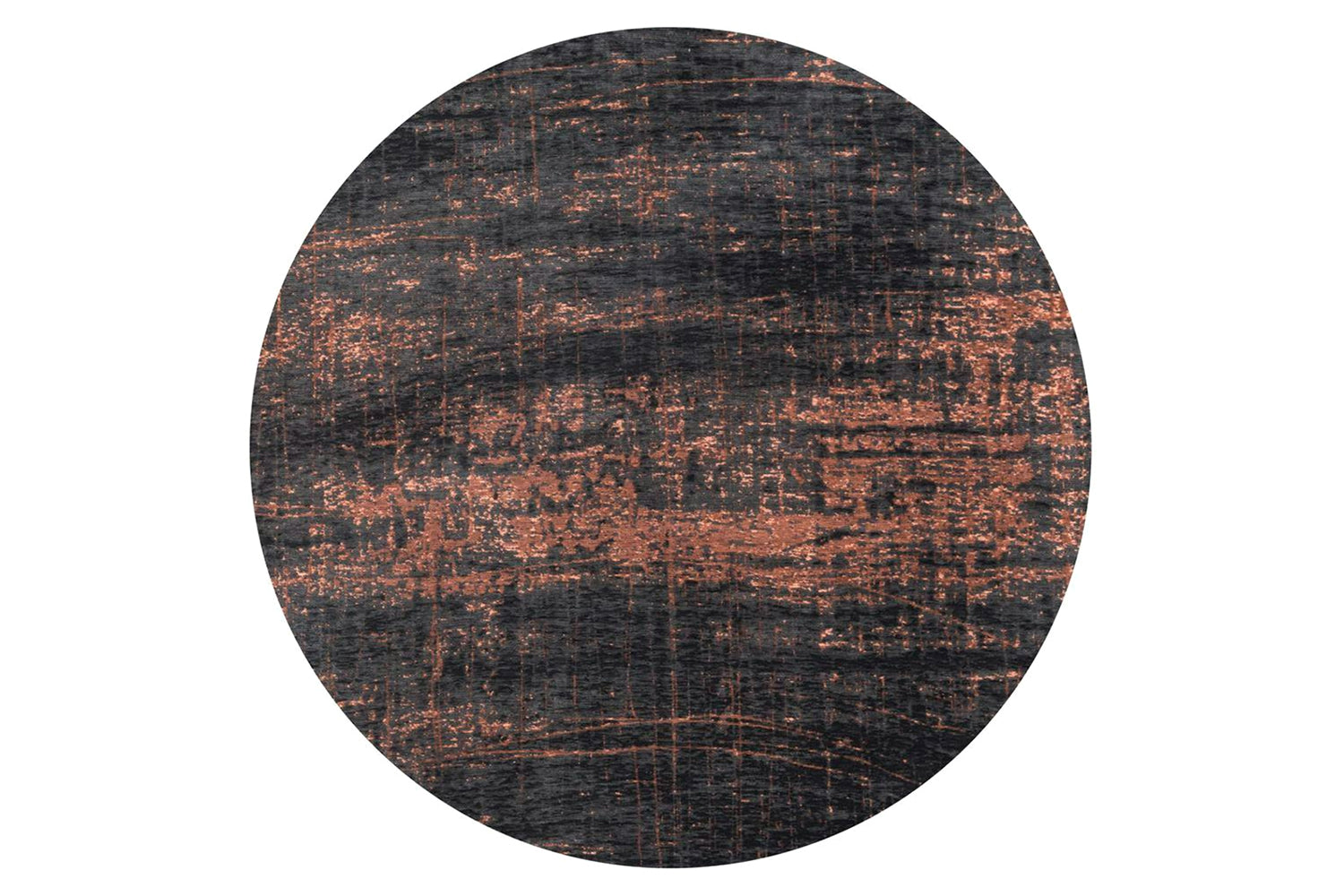 Louis De Poortere | Griff Eco Round Rug | Black/Brown | 140 x 140 cm