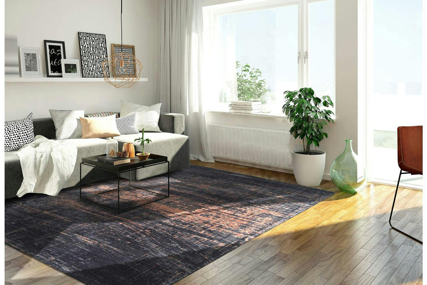 Louis De Poortere | Griff Eco Rug | Black/Brown | 200 x 280 cm-10