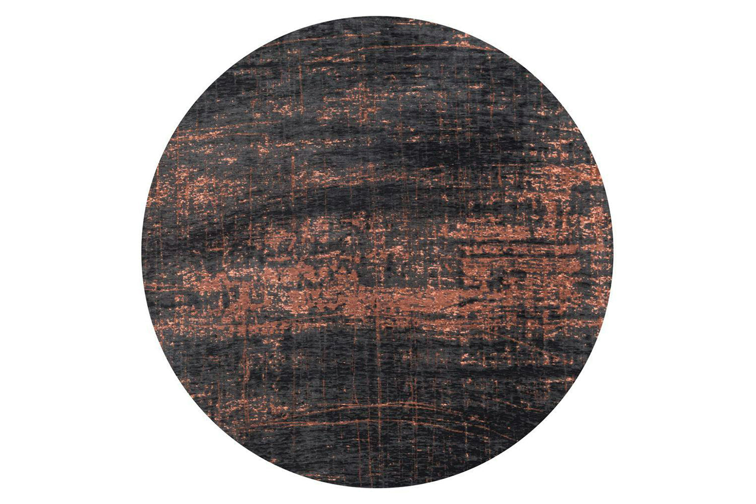 Louis De Poortere | Griff Eco Round Rug | Black/Brown | 240 x 240 cm