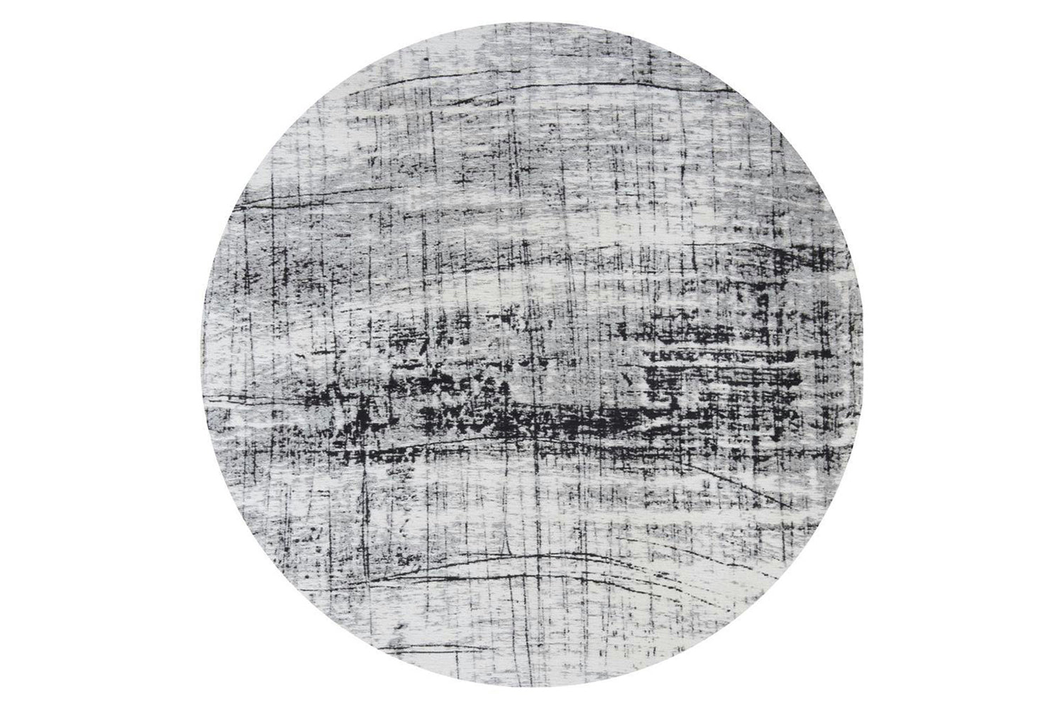 Louis De Poortere | Griff Eco Round Rug | Black/Grey | 140 x 140 cm