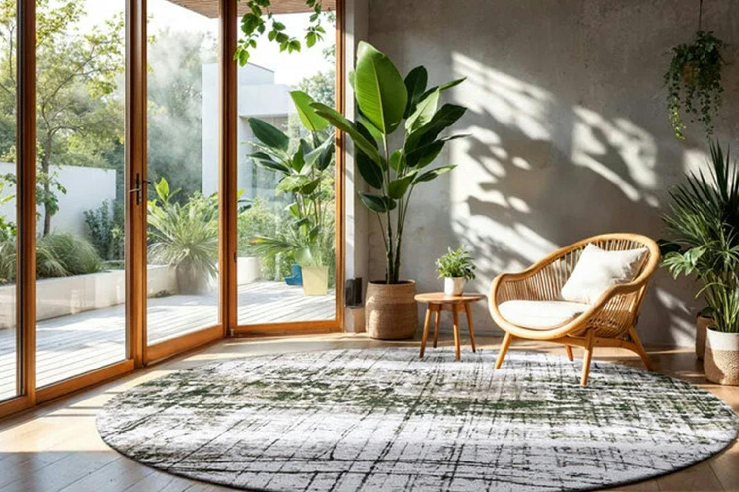 Louis De Poortere | Griff Eco Round Rug | Green | 240 x 240 cm-2