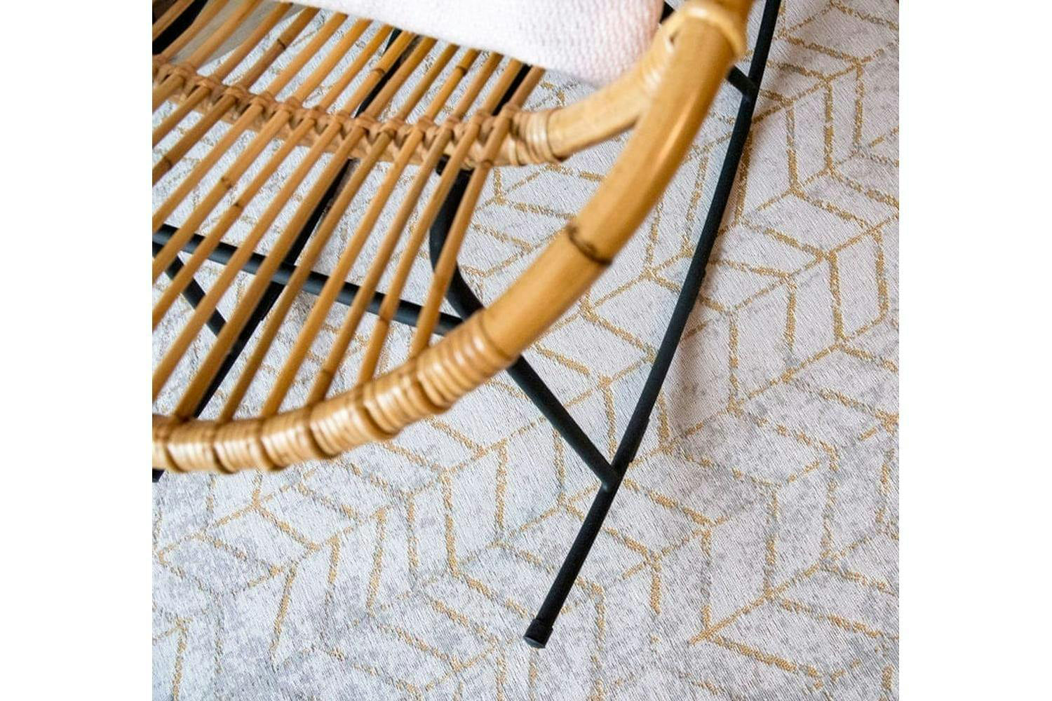 Louis De Poortere | Jacob's Ladder Eco Round Rug | Beige | 140 x 140 cm-2