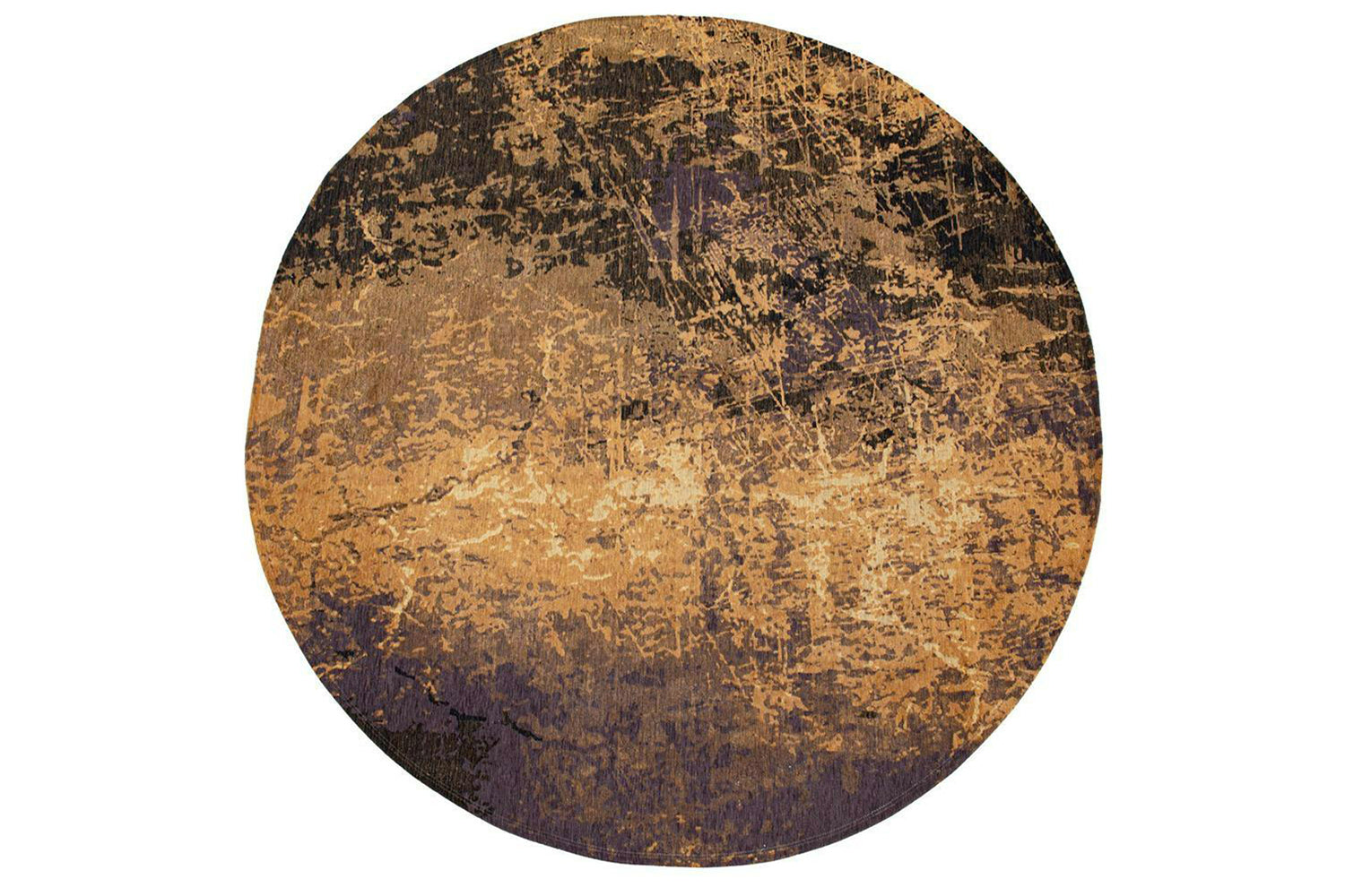 Louis De Poortere | Cracks Eco Round Rug | Orange | 140 x 140 cm
