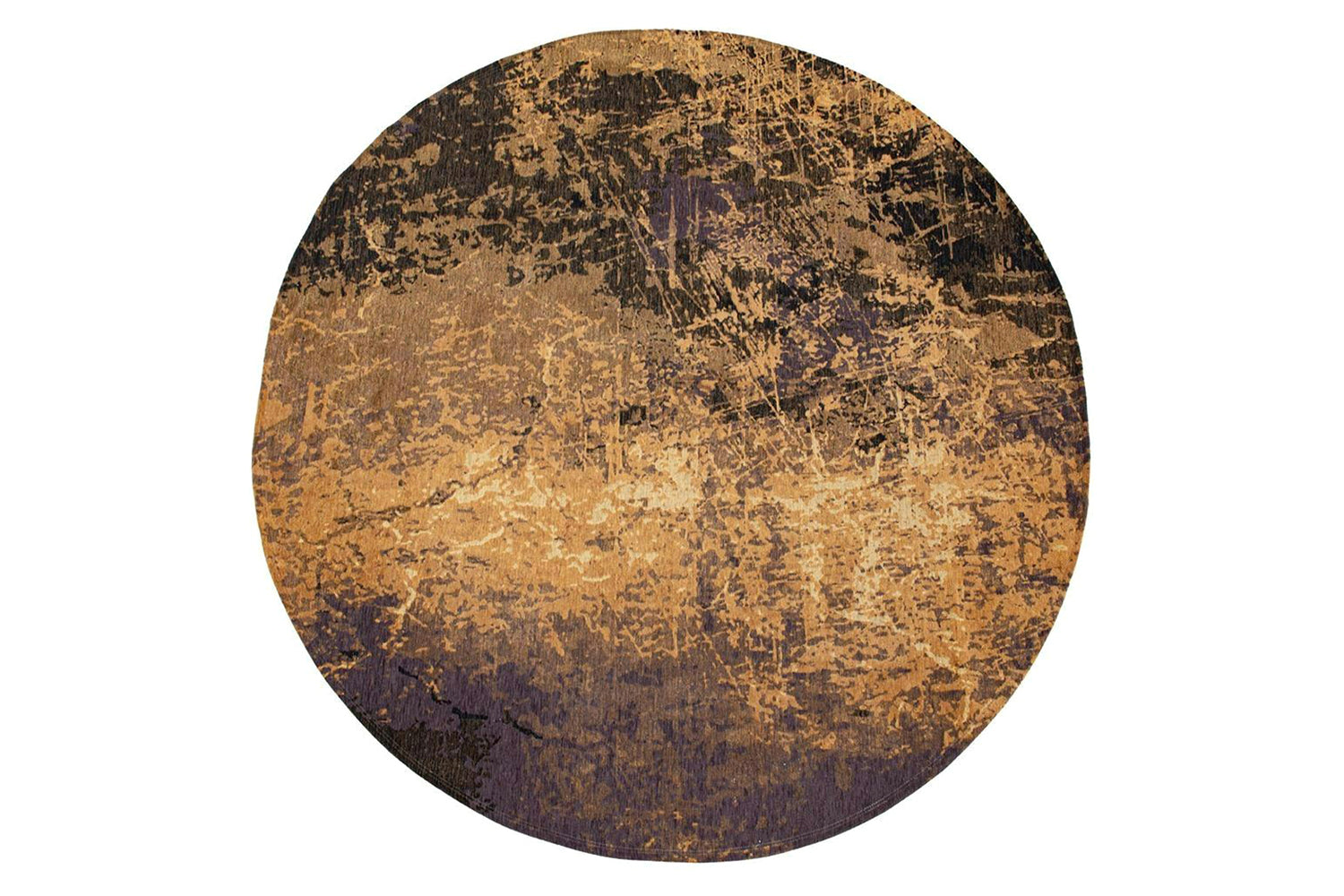 Louis De Poortere | Cracks Eco Round Rug | Orange | 240 x 240 cm