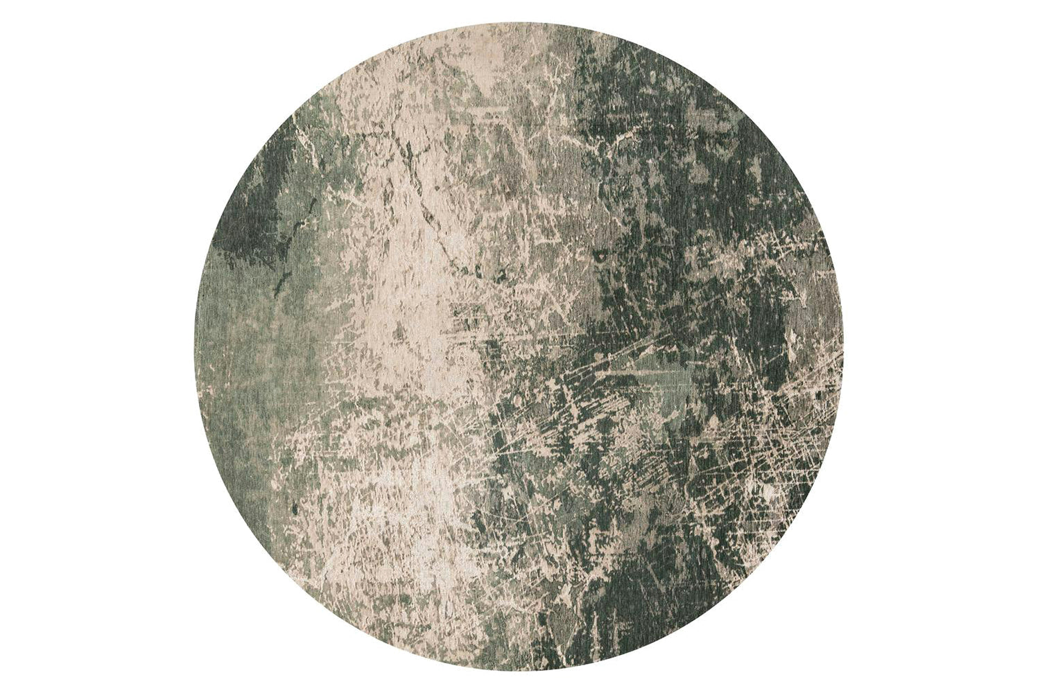 Louis De Poortere | Cracks Eco Round Rug | Green | 240 x 240 cm