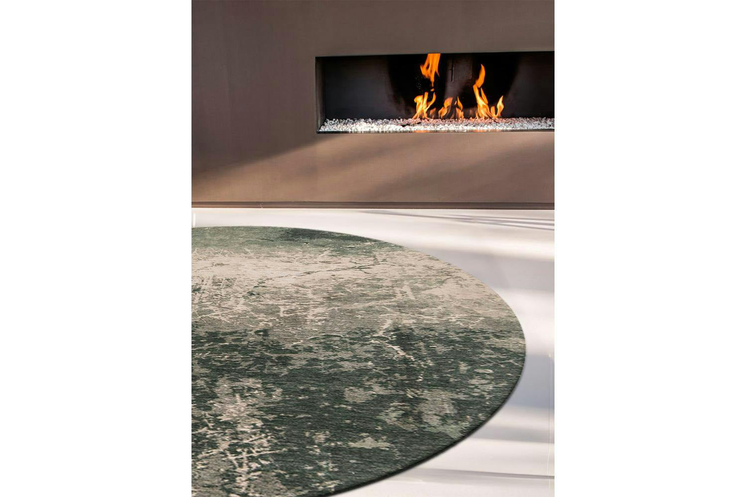 Louis De Poortere | Cracks Eco Round Rug | Green | 240 x 240 cm-2