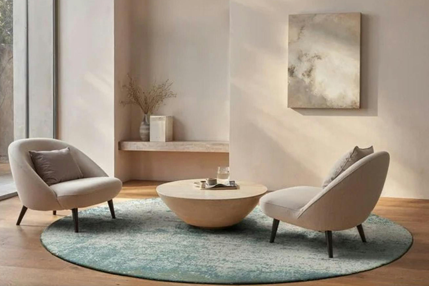 Louis De Poortere | Virgin Land Eco Round Rug | Blue | 240 x 240 cm-2
